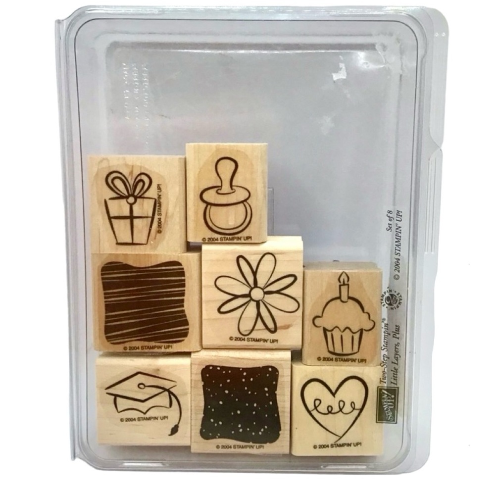 Stampin’ Up! 2004 “Two-Step Stampin’ Little Layers Plus” Rubber Stamp Set
